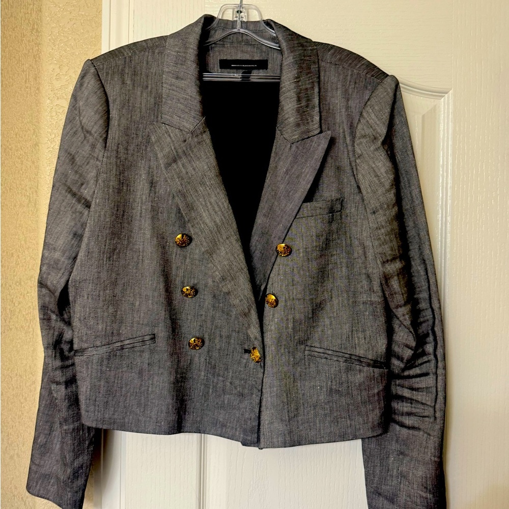 Black Tweed Professional Crop Jacket